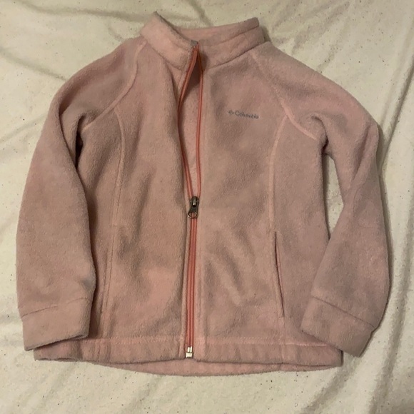 Columbia 4T girls jacket great for daycare zip up fleece little girls light pink - Picture 1 of 4